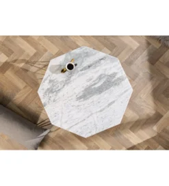 Stolik Kawowy GORAN II 69 Cm Marmur biały