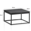 Stolik kawowy HAPTIK 60 cm drewno mango czarne