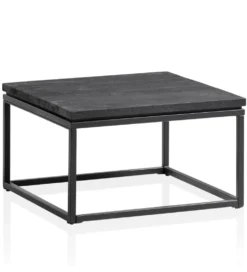 Stolik kawowy HAPTIK 60 cm drewno mango czarne