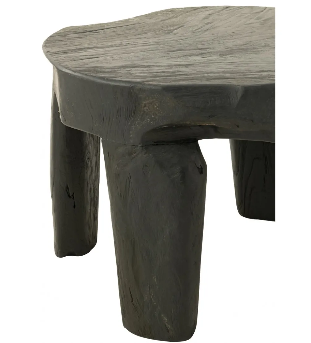 Stolik kawowy HERAS set 2 drewno teak czarny