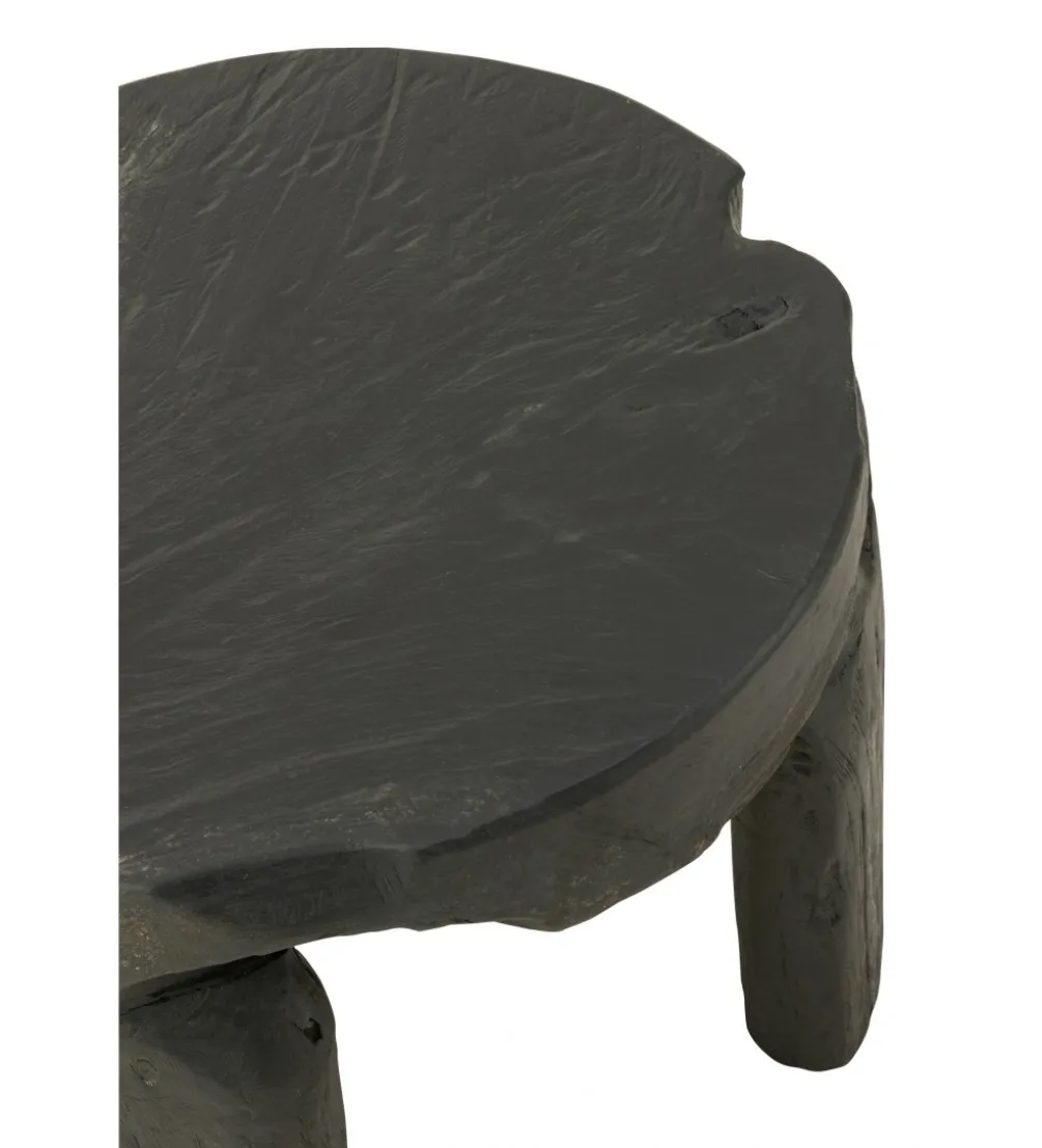Stolik kawowy HERAS set 2 drewno teak czarny