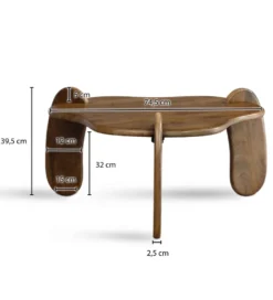 Stolik kawowy HILDE 78 cm drewno mango