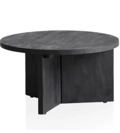 Stolik kawowy HINO 60 cm drewno mango czarny
