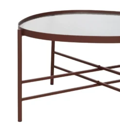 Stolik kawowy INDUSTRIAL 78 cm Ciemna Terakota