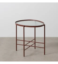 Stolik kawowy INDUSTRIAL 55 cm Ciemna Terakota