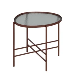 Stolik kawowy INDUSTRIAL 55 cm Ciemna Terakota