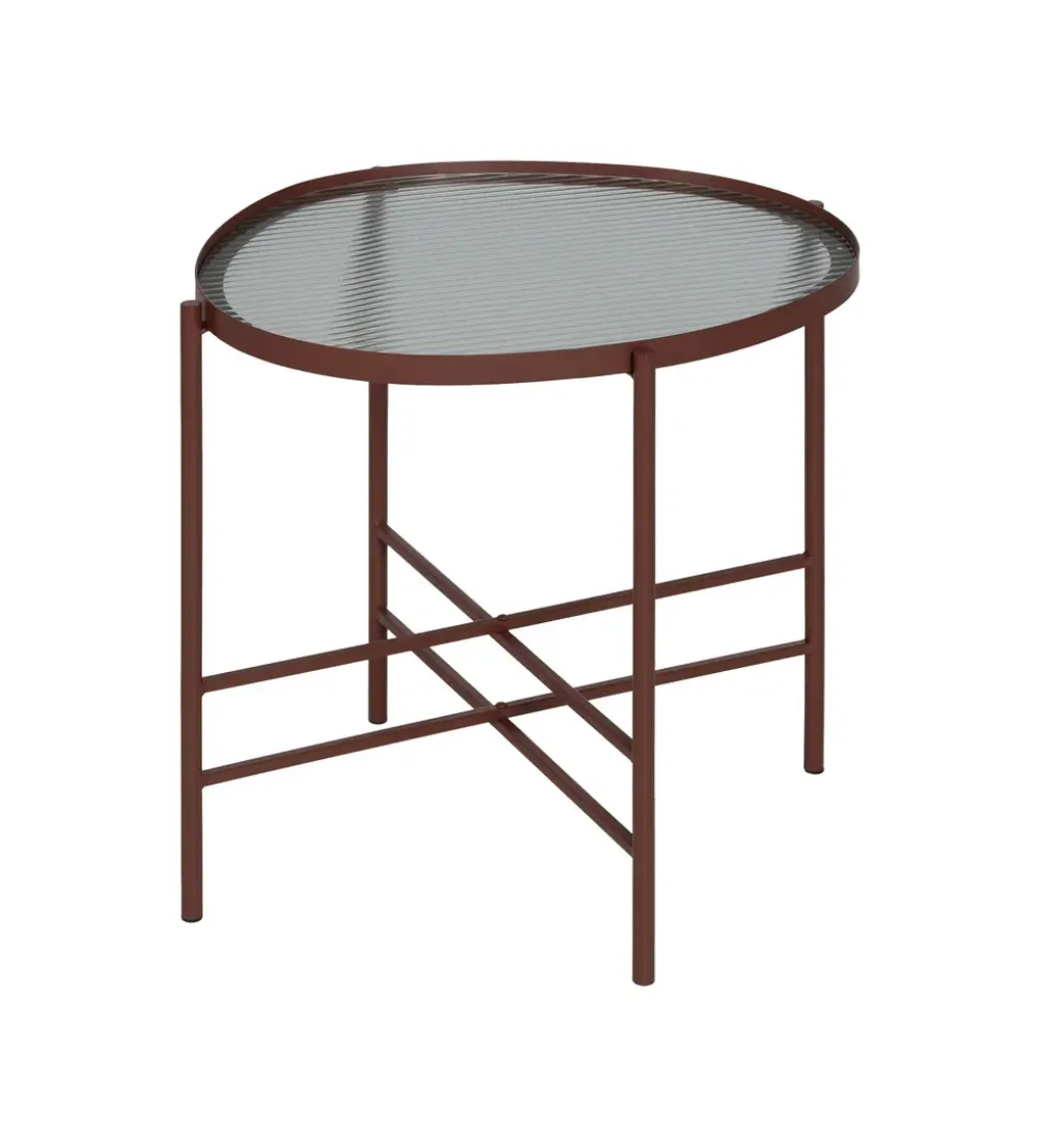 Stolik kawowy INDUSTRIAL 55 cm Ciemna Terakota