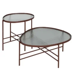 Stolik kawowy INDUSTRIAL 55 cm Ciemna Terakota
