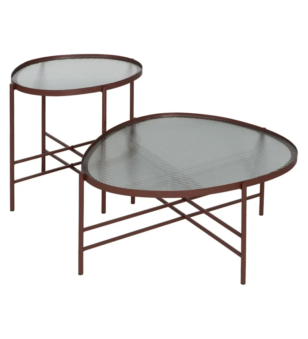 Stolik kawowy INDUSTRIAL 55 cm Ciemna Terakota