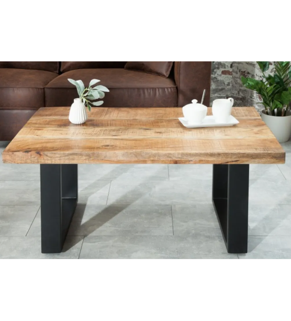 Stolik kawowy Iron Craft 100 cm drewno mango