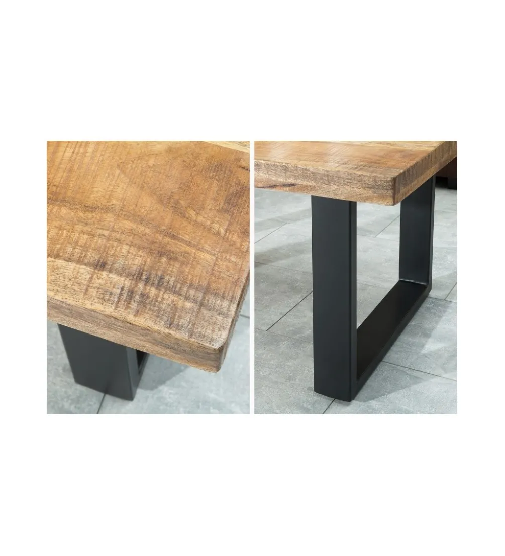 Stolik kawowy Iron Craft 100 cm drewno mango