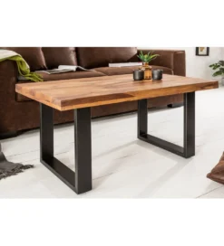 Stolik kawowy Iron Craft 100 cm drewno Sheesham