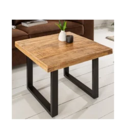 Stolik kawowy Iron Craft 60 cm drewno mango