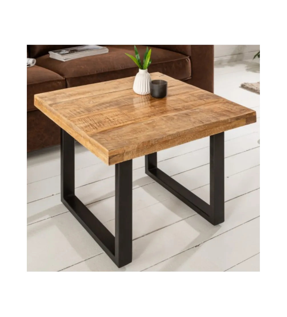 Stolik kawowy Iron Craft 60 cm drewno mango