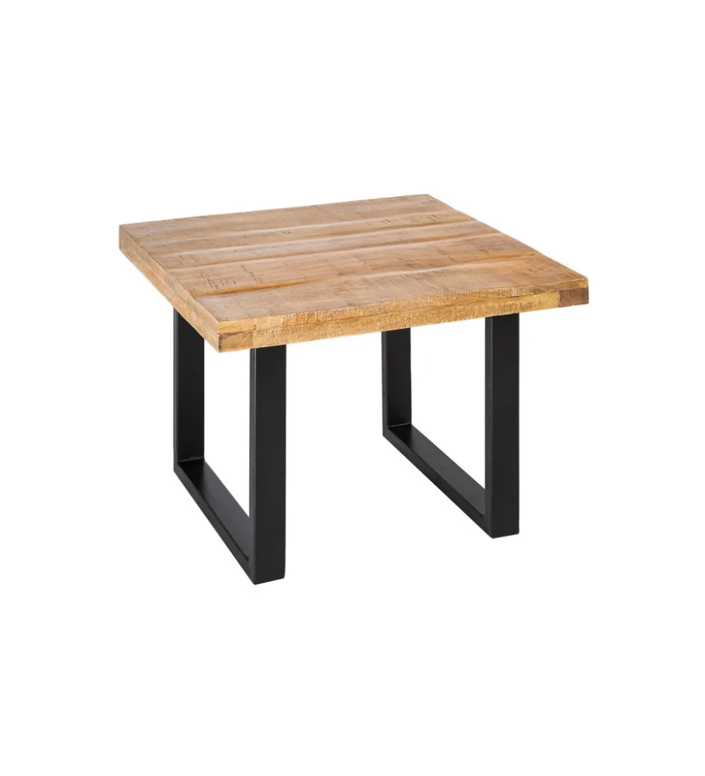 Stolik kawowy Iron Craft 60 cm drewno mango