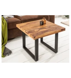 Stolik kawowy Iron Craft 60 cm drewno Sheesham