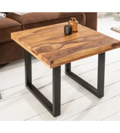 Stolik kawowy Iron Craft 60 cm drewno Sheesham