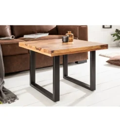 Stolik kawowy Iron Craft 60 cm drewno Sheesham