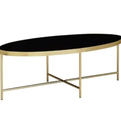 Stolik kawowy IVARS 110 cm czarno złoty