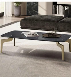 Stolik kawowy IWET 120 cm w optyce czarnego marmuru