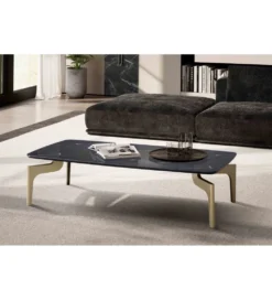 Stolik kawowy IWET 120 cm w optyce czarnego marmuru