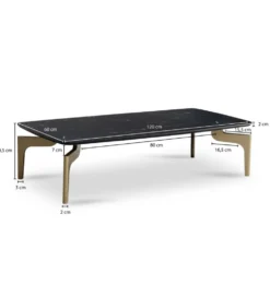 Stolik kawowy IWET 120 cm w optyce czarnego marmuru