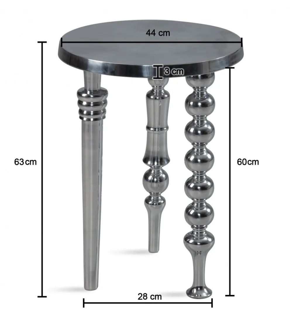 Stolik kawowy Jardin 44 cm srebrny