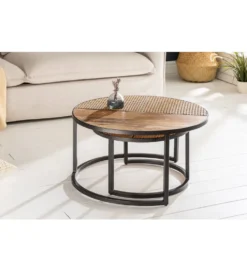 Stolik kawowy JAWA Viviena Lounge set 2 drewno mango