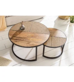 Stolik kawowy JAWA Viviena Lounge set 2 drewno mango