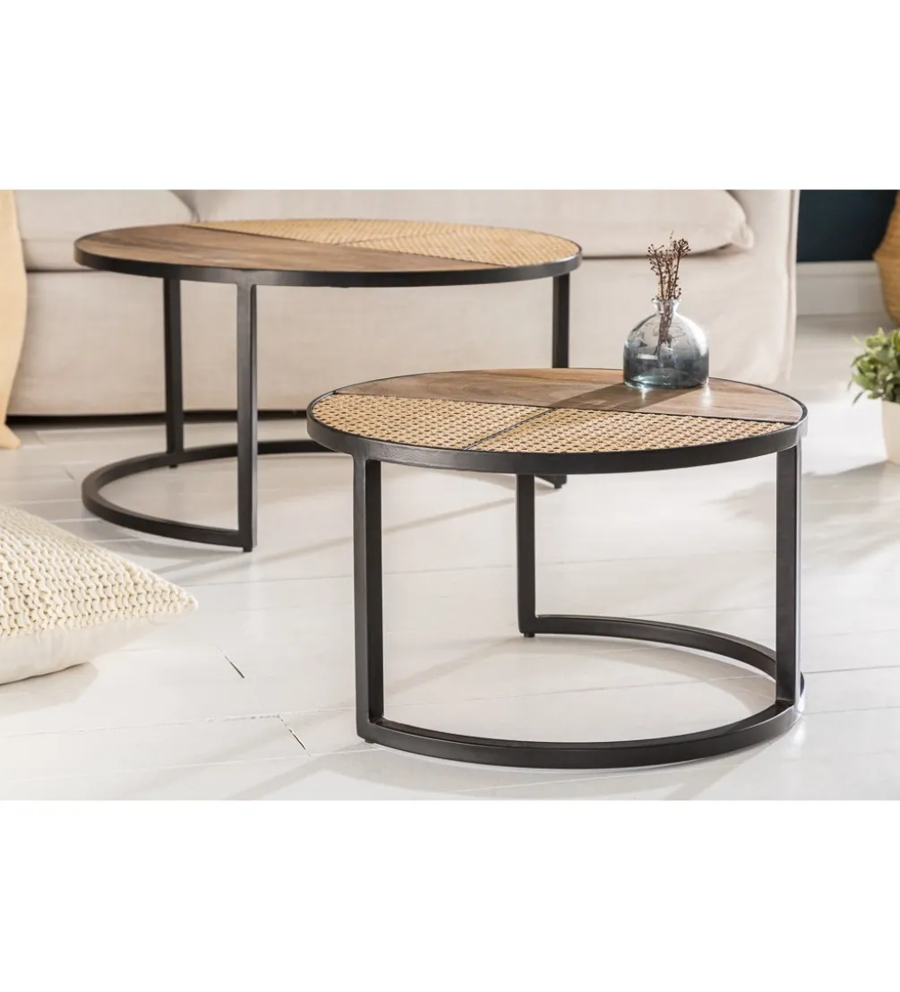 Stolik kawowy JAWA Viviena Lounge set 2 drewno mango
