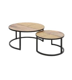 Stolik kawowy JAWA Viviena Lounge set 2 drewno mango