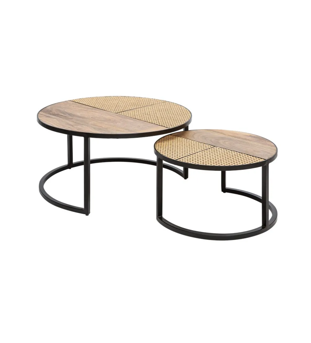 Stolik kawowy JAWA Viviena Lounge set 2 drewno mango
