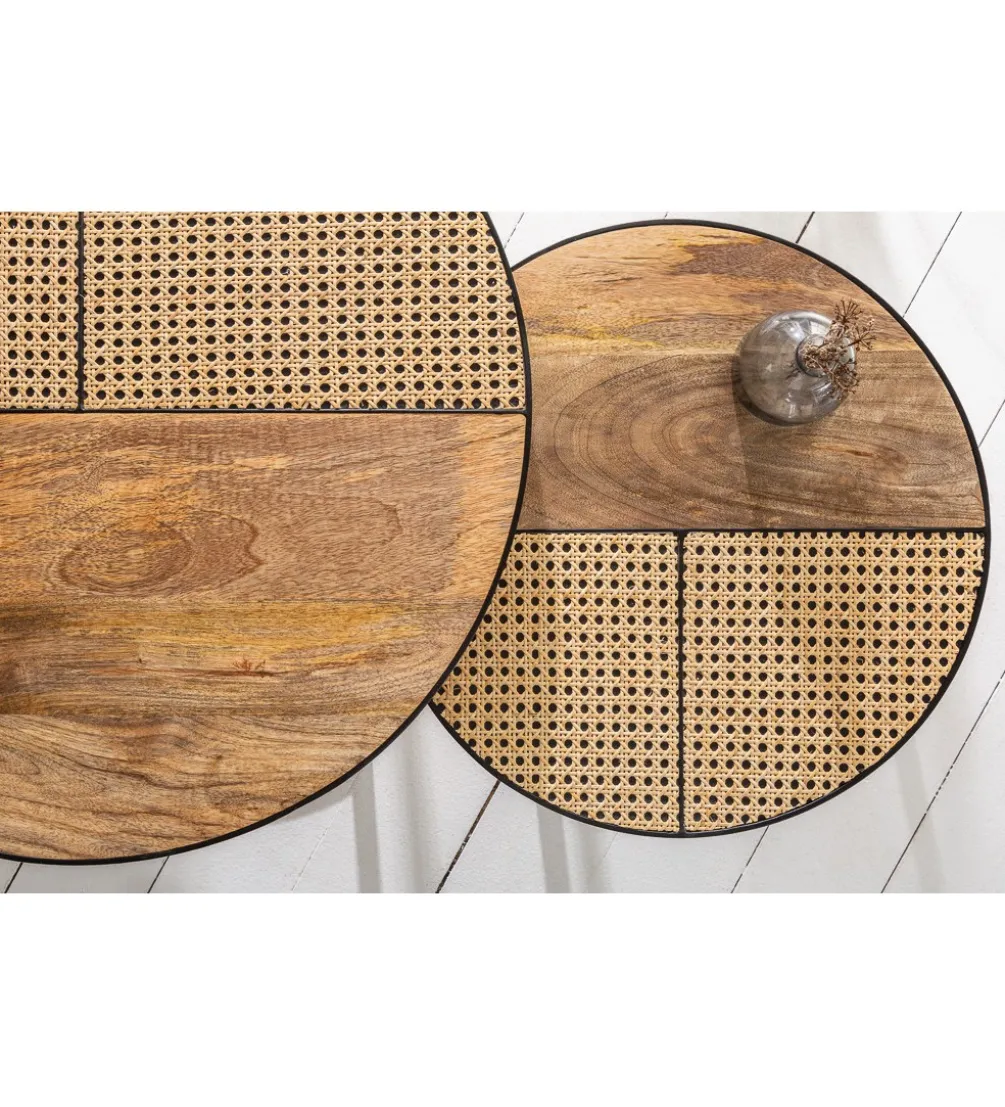 Stolik kawowy JAWA Viviena Lounge set 2 drewno mango