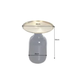 Stolik kawowy KARIN 40 cm czarno złoty