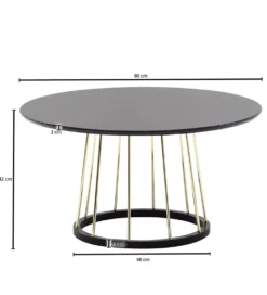 Stolik kawowy KONYA 80 cm czarny