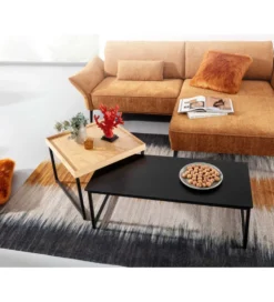 Stolik kawowy KORFI set 2 w optyce dębu outlet
