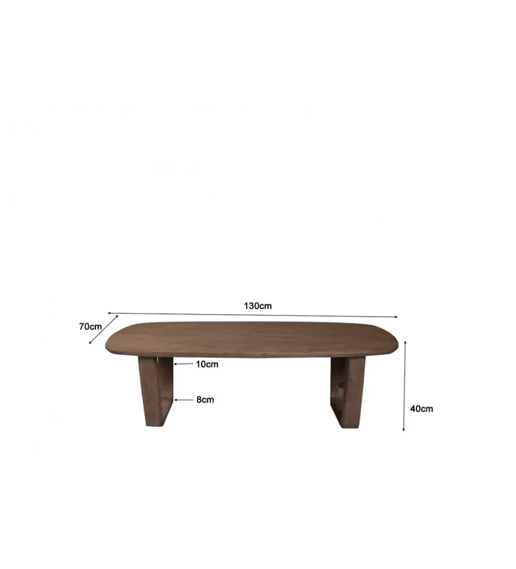 Stolik kawowy KORTE 130 cm drewno mango brązowe