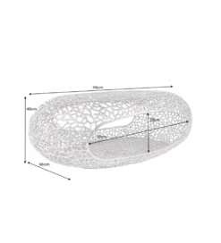 Stolik kawowy LEAF 119 cm srebrny