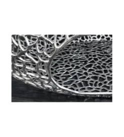 Stolik kawowy LEAF 119 cm srebrny