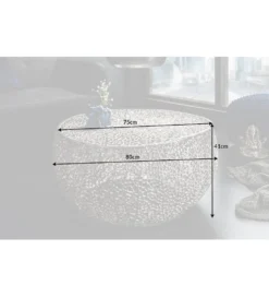 Stolik Kawowy Leaf 80 Cm srebrny