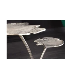 Stolik kawowy Leaf 52 cm srebrny