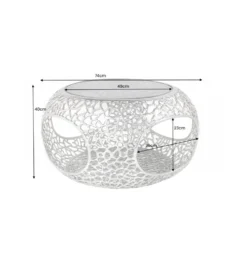 Stolik kawowy LEAF 74 cm srebrny