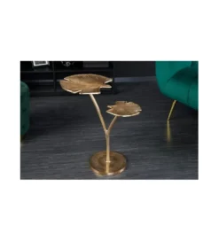 Stolik kawowy Leaf 50 cm złoty