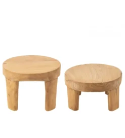 Stolik kawowy LEONI set 2 drewno teak