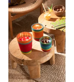 Stolik kawowy LEONI set 2 drewno teak