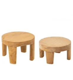 Stolik kawowy LEONI set 2 drewno teak