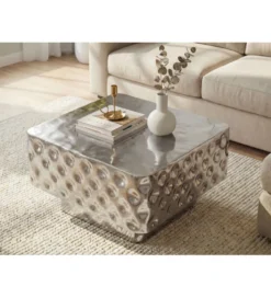 Stolik kawowy LEPERES 60 cm srebrny
