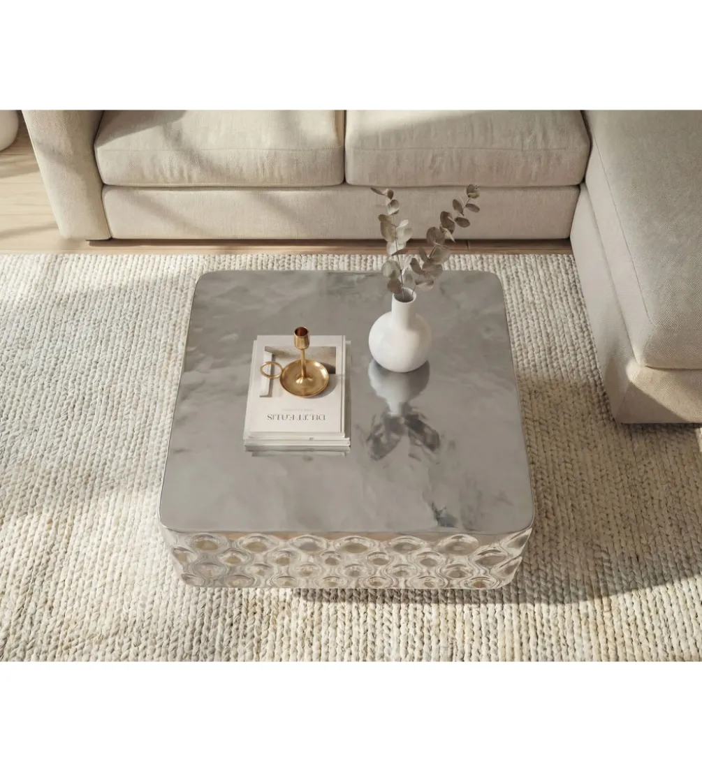 Stolik kawowy LEPERES 60 cm srebrny