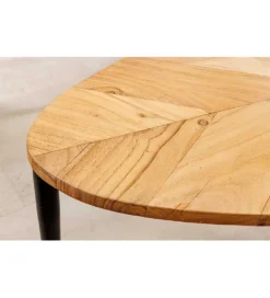 Stolik kawowy LINDO set 2 drewno akacja marmur