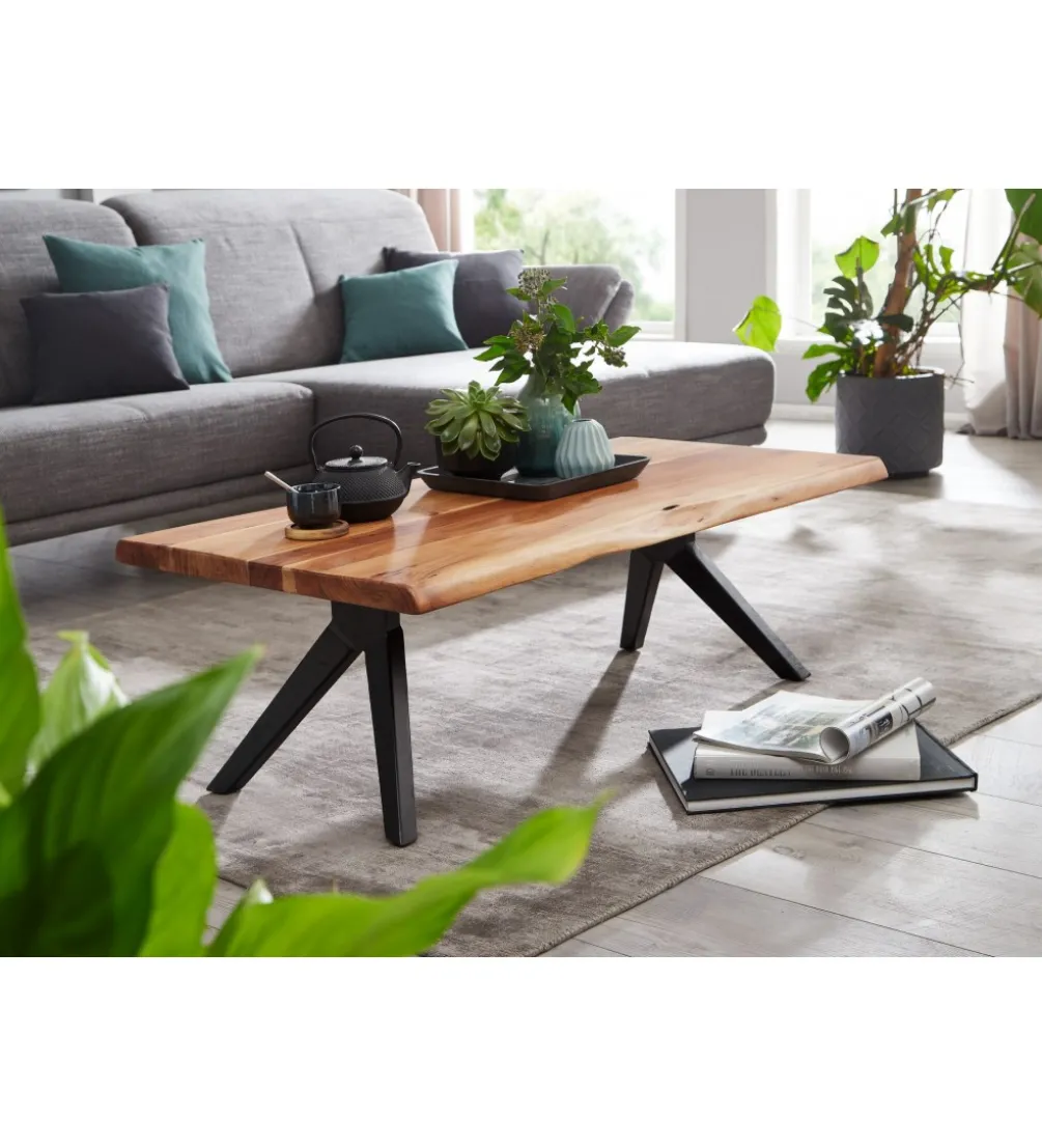 Stolik kawowy LOFIN 115 cm drewno akacja